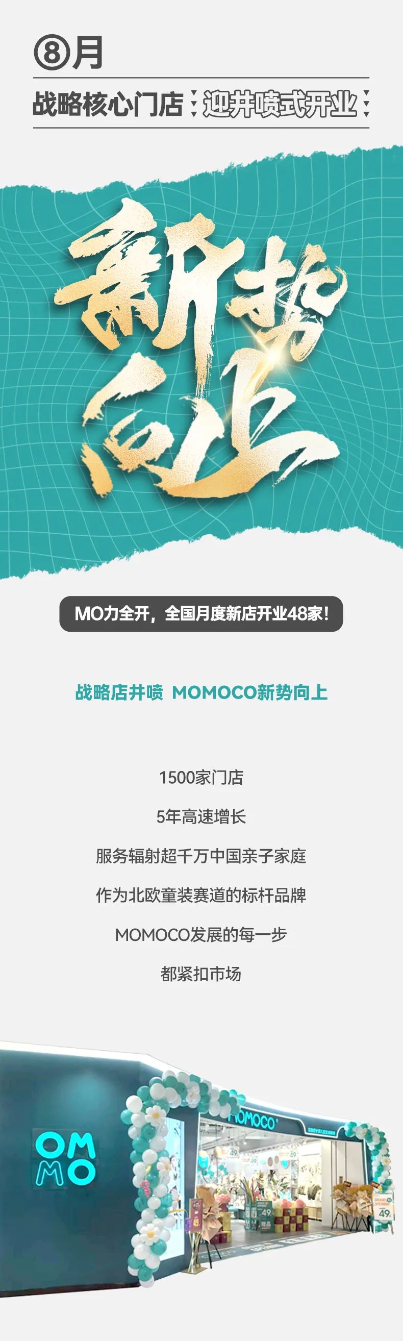 MOMOCO童装新势向上8月战略核心门店迎井喷式开业